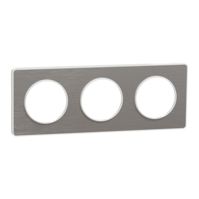 Odace - Touch - plaque - Aluniminium bross� - 3 postes horizontal 71mm | 3 postes vertical 71mm - lot de 5 - Vente par quantit� indivisible de 1 - H 85mm - L 227mm - P 10mm - IK04 - IP21 D - sans halog�ne