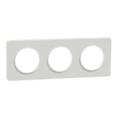 Odace - Touch - plaque - blanc et translucide blanc (RAL 9003) - 3 postes horizontal 71mm | 3 postes vertical 71mm - lot de 5 - Vente par quantit� indivisible de 1 - H 85mm - L 227mm - P 10mm - IK04 - IP21 D - sans halog�ne