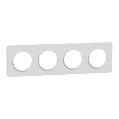 Odace - Touch - plaque - blanc (RAL 9003) - 4 postes horizontal 71mm | 4 postes vertical 71mm - lot de 5 - Vente par quantit� indivisible de 1 - H 85mm - L 298mm - P 10mm - IK04 - IP21 D - sans halog�ne