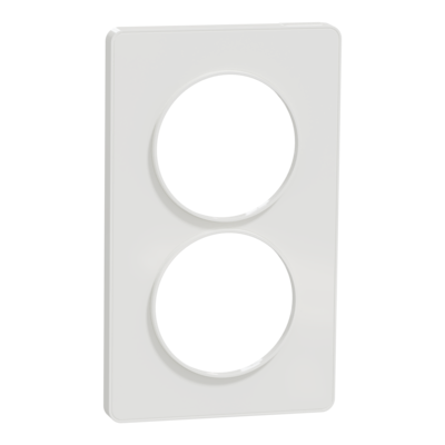 Odace - Touch - plaque - blanc (RAL 9003) - 2 postes vertical 57mm - lot de 5 - Vente par quantit� indivisible de 1 - H 142mm - L 85mm - P 10mm - IK04 - IP21 D - sans halog�ne