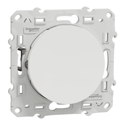 Odace - bouton-poussoir - sans marquage - blanc (RAL 9003) - brillant - Fixation avec griffes ou par vis - 2 bornes sans vis - 10 A - 250 V CA 50/60 Hz - IK04 - IP21 D - couvercle de protection peinture - Certifi� NF