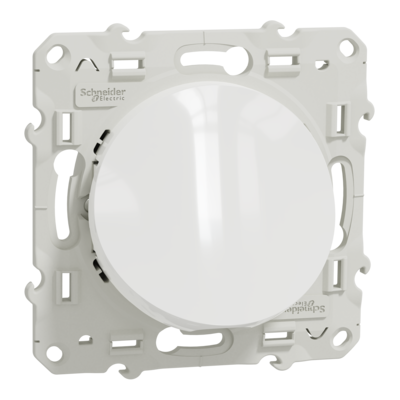 Odace - sortie de c�ble - blanc RAL 9003 brillant - Fixation avec griffes ou par vis - Pour c�ble � 6 � 12 mm - 1 x 1.5�2.5 mm� - bornes � vis - 2 connecteurs - 16 A - lot de 5 - Livr� avec protection peinture - IK04 - IP2xC - sans halog�ne