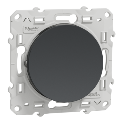 Odace - Va-et-vient - anthracite - Fixation par vis - 3 bornes sans vis - 10 A - 250 V CA 50 Hz - IK04 - IP21 D - couvercle de protection peinture - Certifi� NF