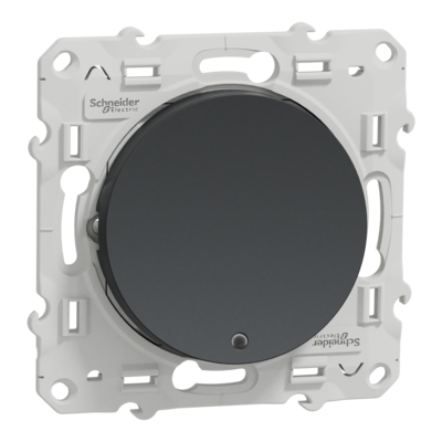 Odace - Va-et-vient - lumineux - anthracite - Fixation par vis - 3 bornes sans vis - 10 AX - 250 V CA 50/60 Hz - LED 1,5 mA - IK04 - IP21 D - couvercle de protection peinture - Certifi� NF