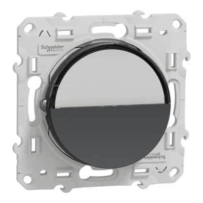 Odace - bouton-poussoir - anthracite - Fixation par vis - 2 bornes sans vis - 10 AX - 250 V CA 50/60 Hz - IK04 - IP21 D - couvercle de protection peinture - Certifi� NF