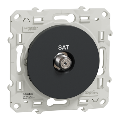 Odace - blindage simple SAT - encastr� - anthracite - SAT : F type - Fixation par vis - Livr� avec couvercle de protection peinture - IK04 - IP21 D - sans halog�ne - lot de 5