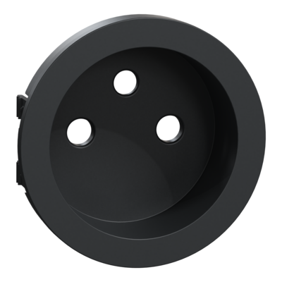Odace Anthracite, enjoliveur seul prise de courant 2P+T 16A