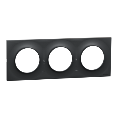 Odace - Styl - plaque - anthracite - 3 postes horizontal 71mm | 3 postes vertical 71mm - lot de 5 - Vente par quantit� indivisible de 1 - H 85mm - L 227mm - P 10mm - IK04 - IP21 D - sans halog�ne