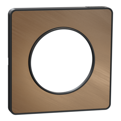 Odace - Touch - plaque - anthracite et bronze bross� - 1 poste - qt� 10 - Vente par quantit� indivisible de 1 - H 85mm - L 85mm - P 10mm - IK04 - IP21 D - sans halog�ne