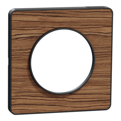 Odace - Touch - plaque - anthracite et zingana - 1 poste - qt� 10 - Vente par quantit� indivisible de 1 - H 85mm - L 85mm - P 10mm - IK04 - IP21 D - sans halog�ne