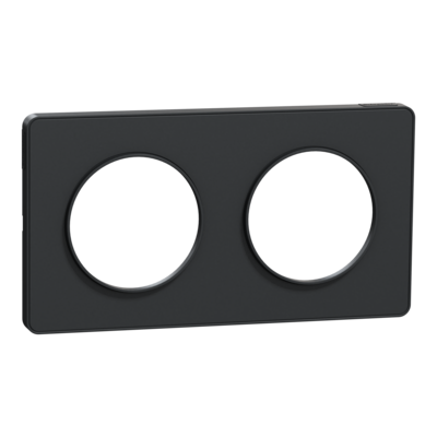 Odace - Touch - plaque - anthracite et aluminium - 2 postes horizontal 71mm | 2 postes vertical 71mm - lot de 5 - Vente par quantit� indivisible de 1 - H 85mm - L 156mm - P 10mm - IK04 - IP21 D - sans halog�ne