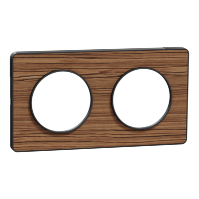 Odace - Touch - plaque - anthracite et zingana - 2 postes horizontal 71mm | 2 postes vertical 71mm - lot de 5 - Vente par quantit� indivisible de 1 - H 85mm - L 156mm - P 10mm - IK04 - IP21 D - sans halog�ne