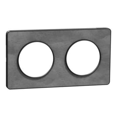 Odace - Touch - plaque - anthracite et ardoise - 2 postes horizontal 71mm | 2 postes vertical 71mm - lot de 5 - Vente par quantit� indivisible de 1 - H 85mm - L 156mm - P 10mm - IK04 - IP21 D - sans halog�ne