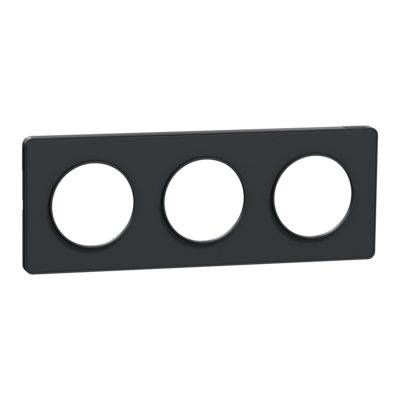 Odace - Touch - plaque - anthracite et aluminium - 3 postes horizontal 71mm | 3 postes vertical 71mm - lot de 5 - Vente par quantit� indivisible de 1 - H 85mm - L 227mm - P 10mm - IK04 - IP21 D - sans halog�ne