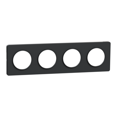 Odace - Touch - plaque - anthracite et aluminium - 4 postes horizontal 71mm | 4 postes vertical 71mm - lot de 5 - Vente par quantit� indivisible de 1 - H 85mm - L 298mm - P 10mm - IK04 - IP21 D - sans halog�ne