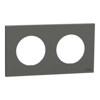 Odace plaque 2 postes gris basalte