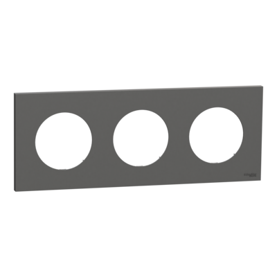 Odace plaque 3 postes gris basalte