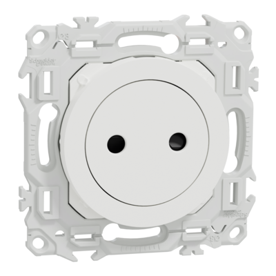 Odace prise 2P affleurante blanc