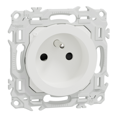 Odace prise 2P+T r�novation blanc