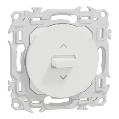 Odace inter ou poussoir VR levier blanc