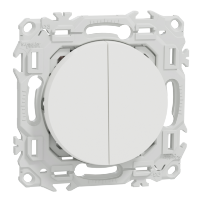 Odace double VV ou poussoir blanc
