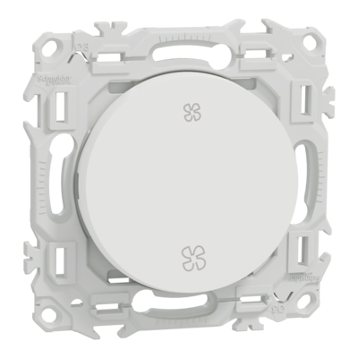 Odace interrupteur VMC ou poussoir blanc