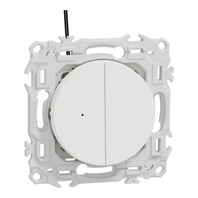 Odace double VV ou poussoir LED blanc