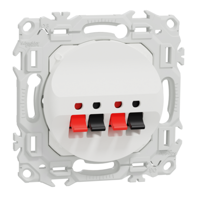 Odace prise haut-parleurs 2 s. blanc