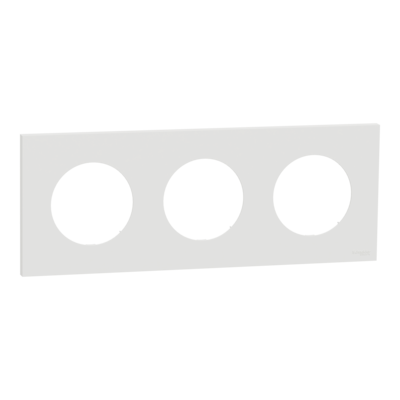 Odace plaque 3 postes blanc