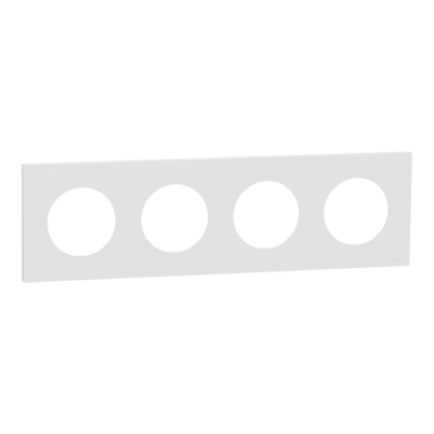 Odace plaque 4 postes blanc