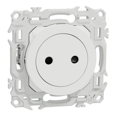 Odace prise 2P affleurante blanc griffes