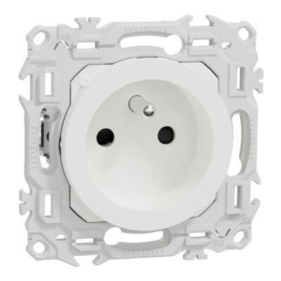 Odace prise 2P+T r�novation blanc griff