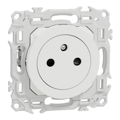 Odace prise 2P+T affleurante blanc griff