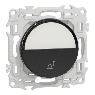 Odace poussoir porte-�tiquette noir