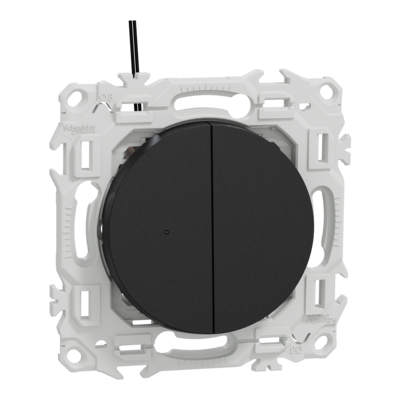 Odace double VV ou poussoir LED noir