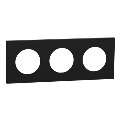 Odace plaque 3 postes noir