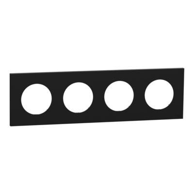 Odace plaque 4 postes noir