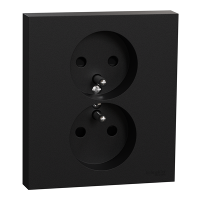 Odace prise 2P+T double noir griffes