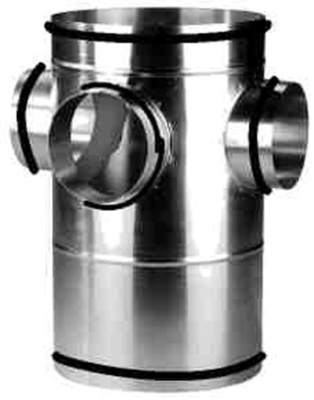 Collecteur d'tage acier galvanis  joints, classe C, 2 piquages  180, D 125