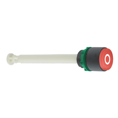 Harmony XB5 - bouton poussoir - r�armement - course de 17 � 120mm - rouge - marquage - �22 - collerette d�passante - plastique noir