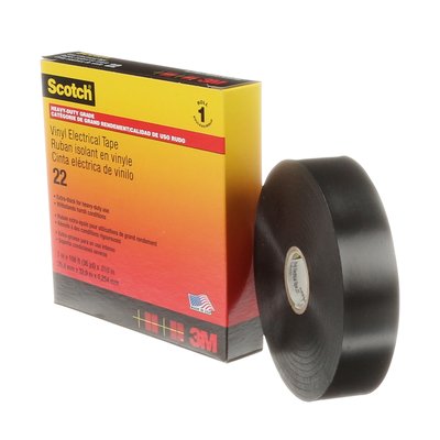 3M Scotch 22 Ruban vinyle isolant �lectrique noir 33m x 25mm ep. 0,25mm