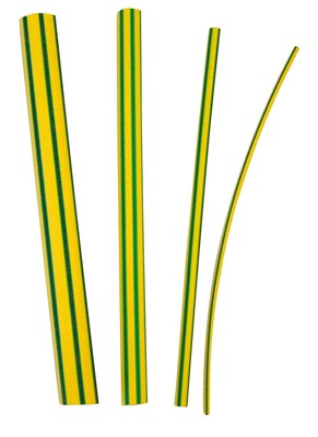 GTI 3000 18/6mm Gaine Thermor�tractable paroi mince en barre de 1m Vert/Jaune