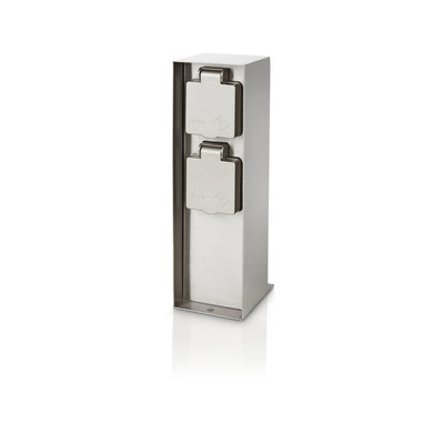Borne ext�rieure Rock 2 Prises de courant 2P+T Inox IP44 Classe I