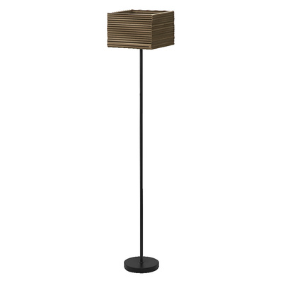Luminaire sur pied Cardboard Square brun � culot E27 - lampe non incluse