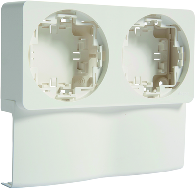 Support double appareillage sallie ateha pour moulure ateha 20x50mm Blanc pure