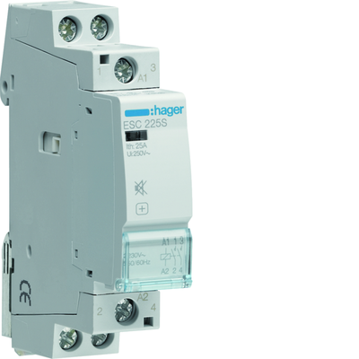 Contacteur Silencieux 25A, 2F, 230V 1 module