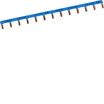 Barre de pontage 1P 63A languette 10mm� bleu 13Mmodules