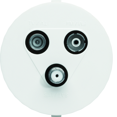 Prise TV + FM + SAT directe 1 entr�e associable athea blanc