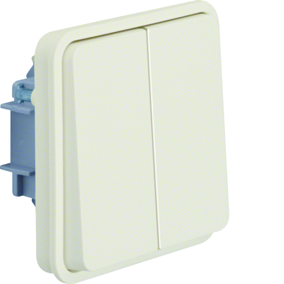 Interrupteur va et vient double cubyko �tanche IP55 associable blanc