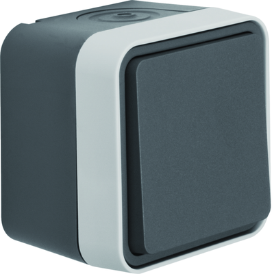 Bouton poussoir � fermeture 1F cubyko �tanche IP55 gris pose en saillie